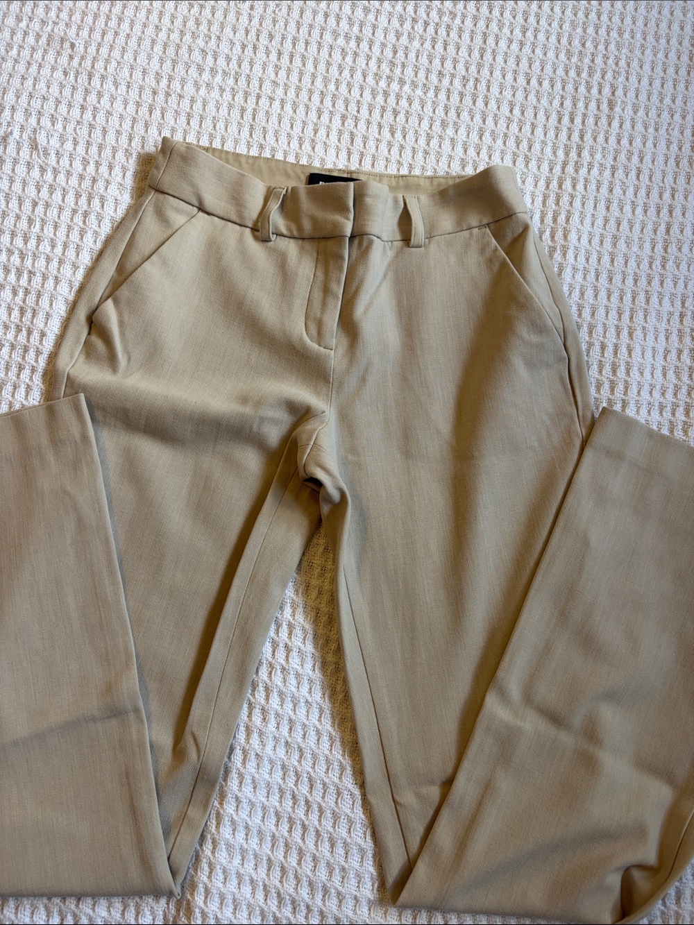Express Columnist Barely Boot MidRise Beige Dress Trousers